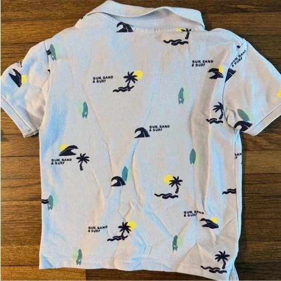Zara Kids Polo Shirt with Surf and Palm Print - Picture 3 of 3